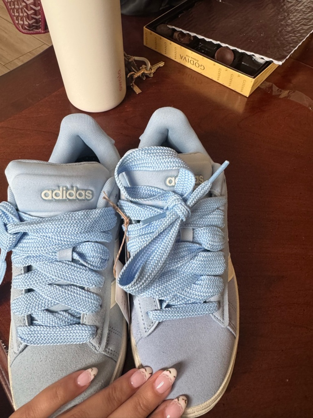 adidas Light Blue Suede Low-Top Sneakers - Picture 3 of 3